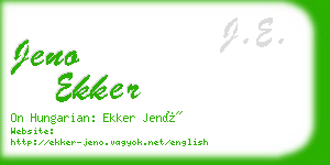 jeno ekker business card